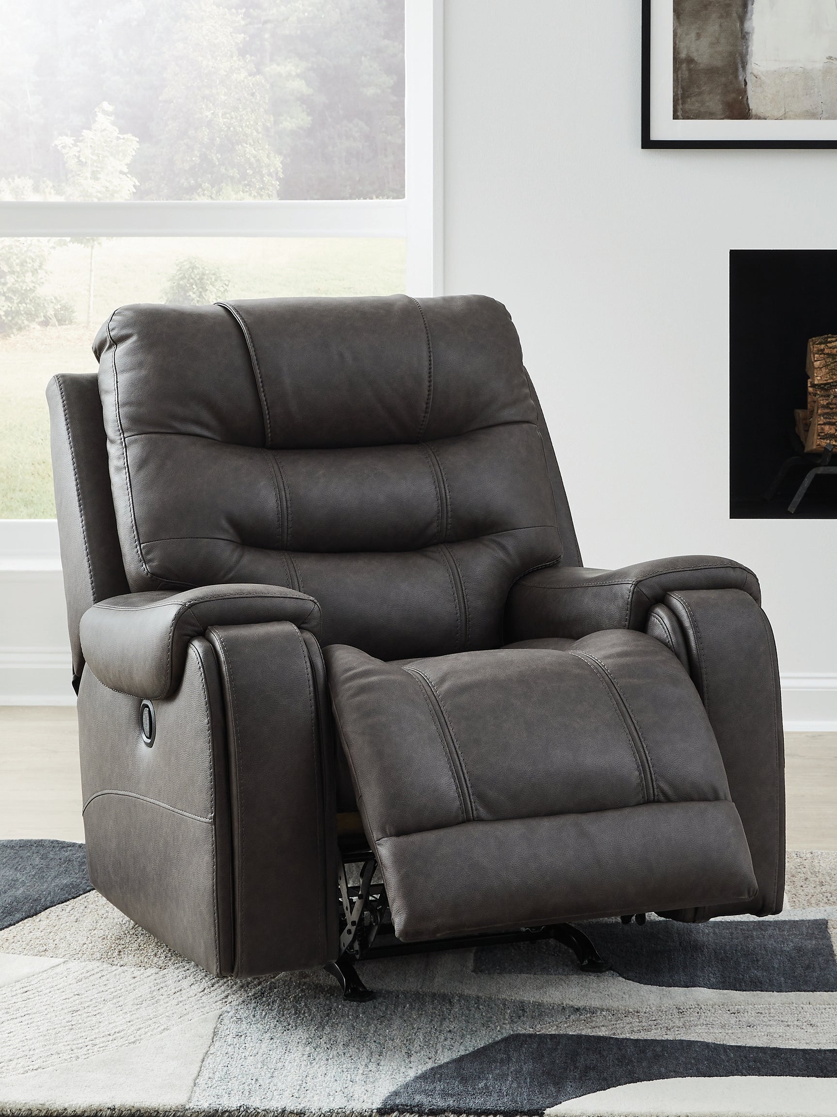 Femley Smoke Faux Leather Recliner