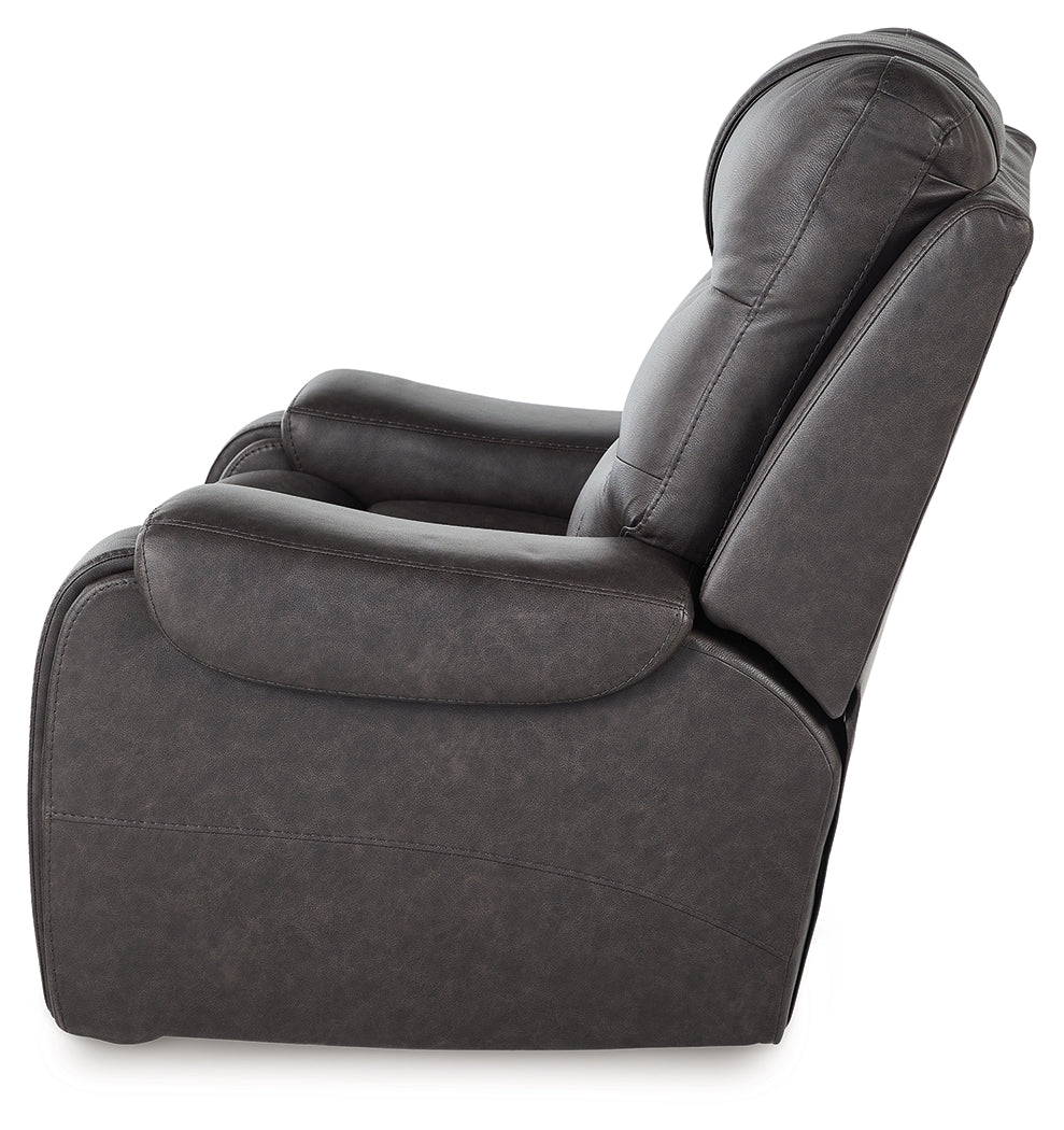 Femley Smoke Faux Leather Recliner
