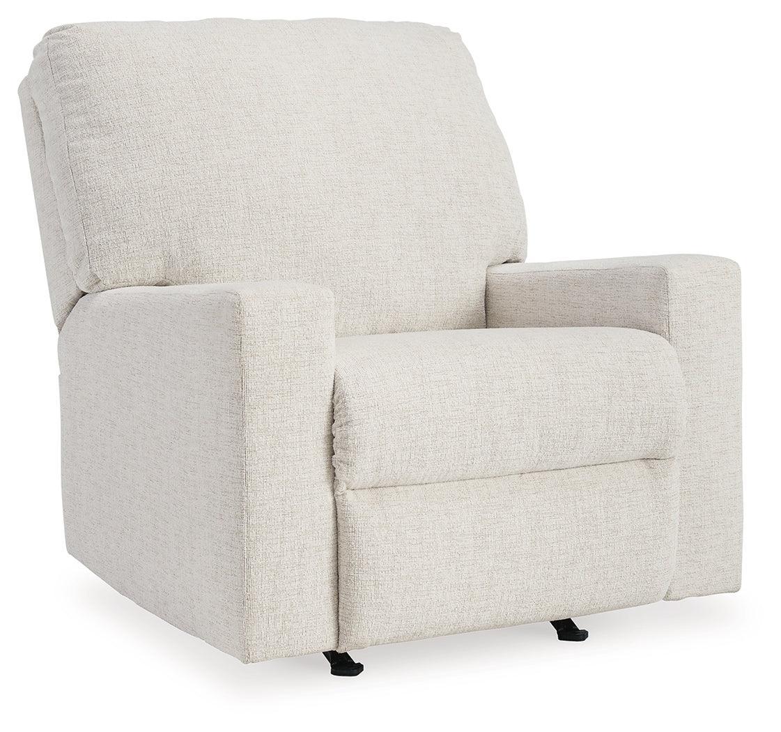 Rannis Snow Chenille Recliner - Ella Furniture