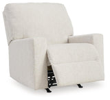 Rannis Snow Chenille Recliner - Ella Furniture