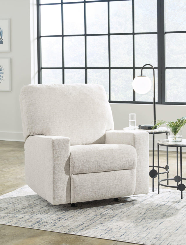 Rannis Snow Chenille Recliner - Ella Furniture