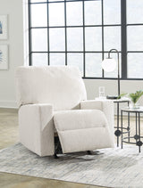 Rannis Snow Chenille Recliner - Ella Furniture