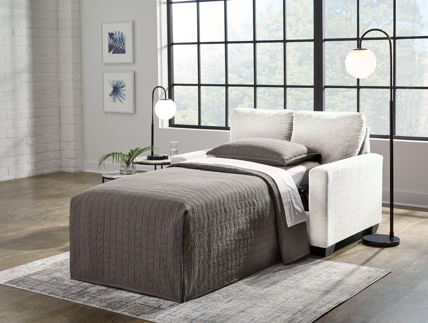 Rannis Snow Chenille Twin Sofa Sleeper