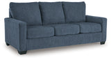 Rannis Navy Chenille Queen Sofa Sleeper