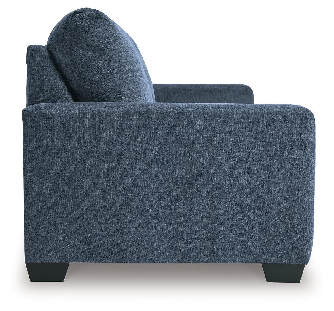 Rannis Navy Chenille Queen Sofa Sleeper