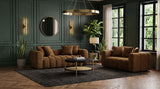 Lazaro 2-piece Fabric Upholstered Wide Channel Sofa Set Bronze — product image 2