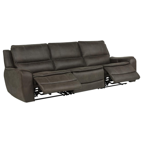 Marcell 3-Piece Transitional Power Reclining Sofa with USB Charging Grey — product image 2