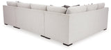 Koralynn Stone 3-Piece Sectional with Chaise in Nuvella® Fabric