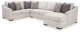 Koralynn Stone 3-Piece Sectional with Chaise in Nuvella® Fabric