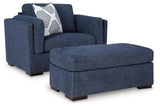 Evansley Navy Sofa, Loveseat, Chair and Ottoman