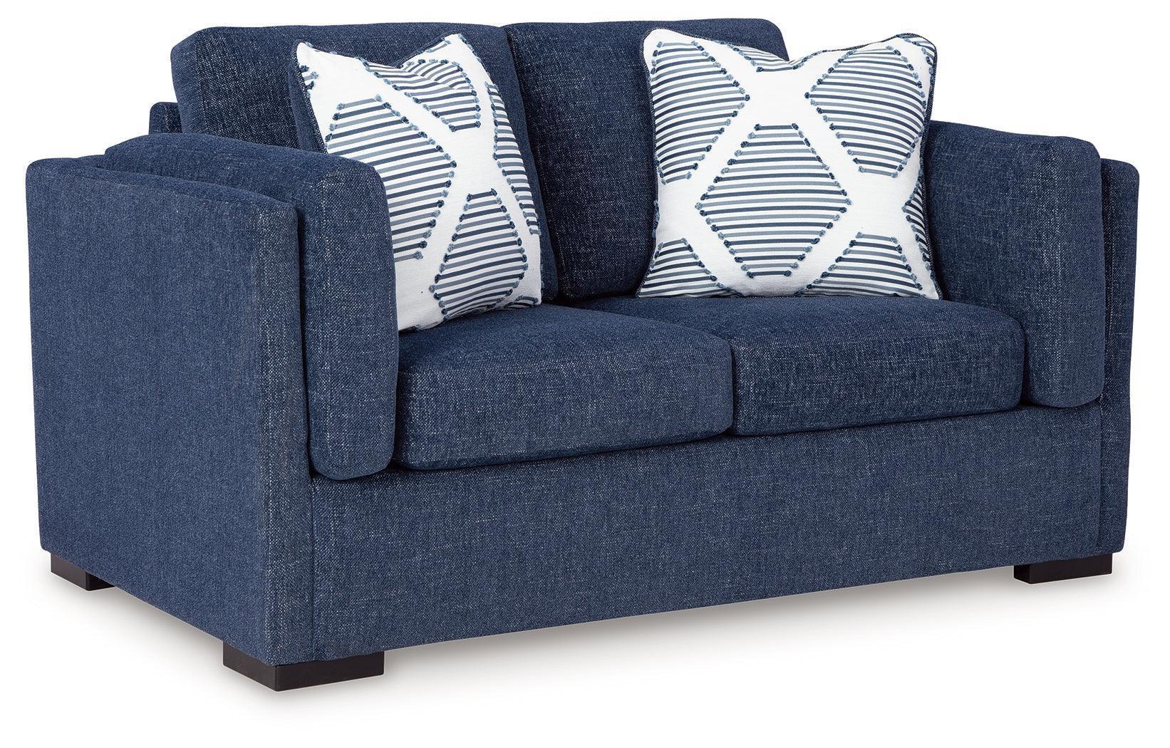 Evansley Navy Sofa and Loveseat