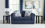 Evansley Navy Nuvella® Loveseat