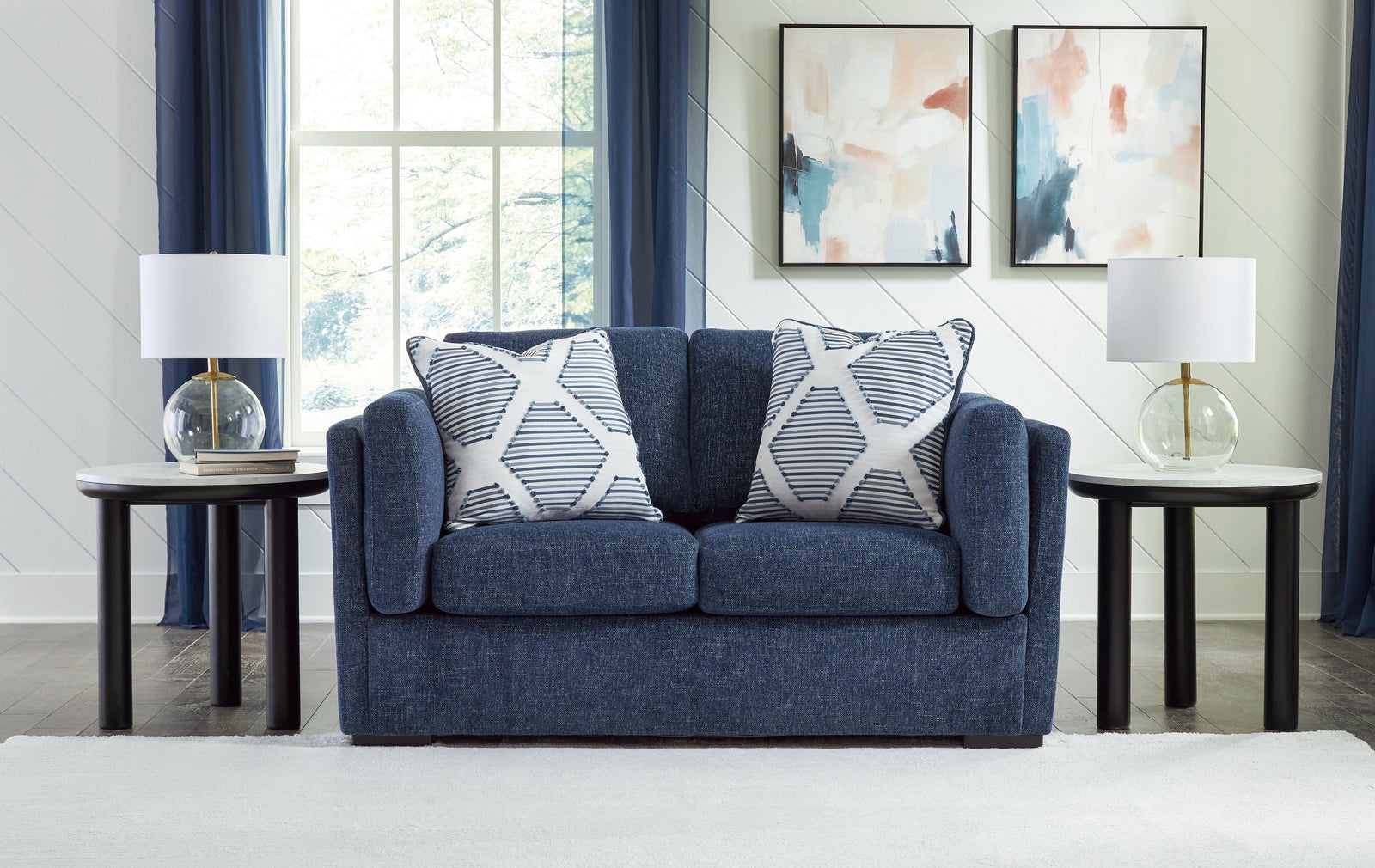 Evansley Navy Nuvella® Loveseat