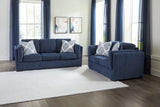 Evansley Navy Sofa and Loveseat