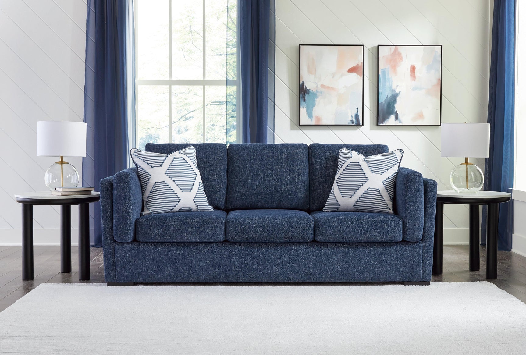 Evansley Navy Nuvella® Sofa