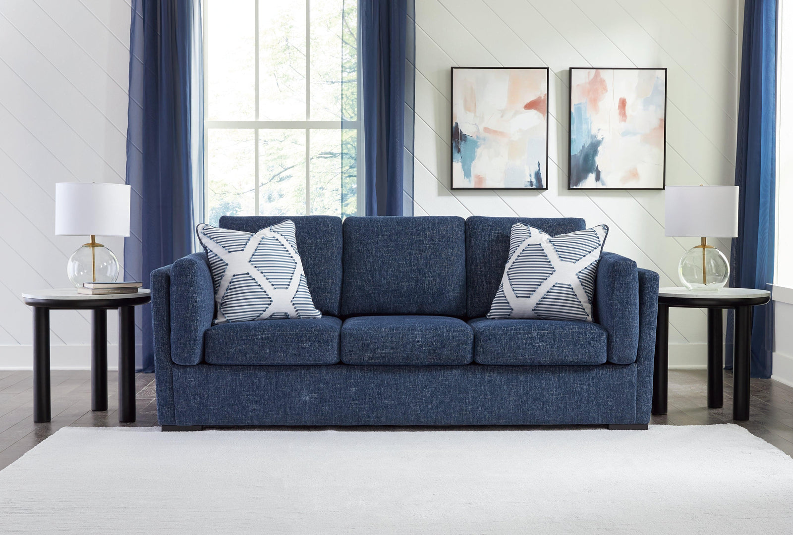 Evansley Navy Nuvella® Sofa