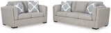 Evansley Pewter Sofa and Loveseat