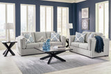 Evansley Pewter Sofa and Loveseat