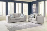 Evansley Pewter Sofa and Loveseat