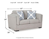 Evansley Pewter Sofa, Loveseat, Chair and Ottoman