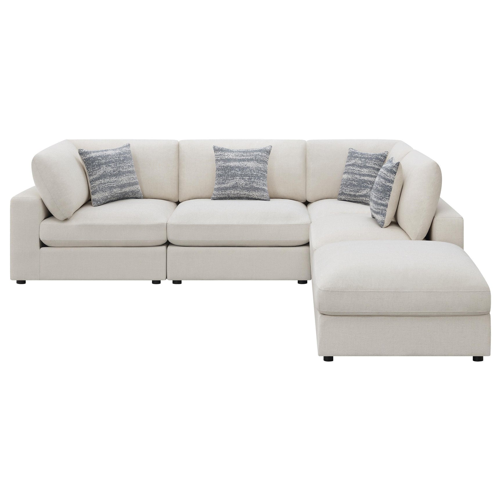 Serene 5-Piece Upholstered Modular Sectional Sofa Beige