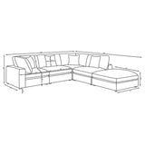 Serene 5-Piece Upholstered Modular Sectional Sofa Beige