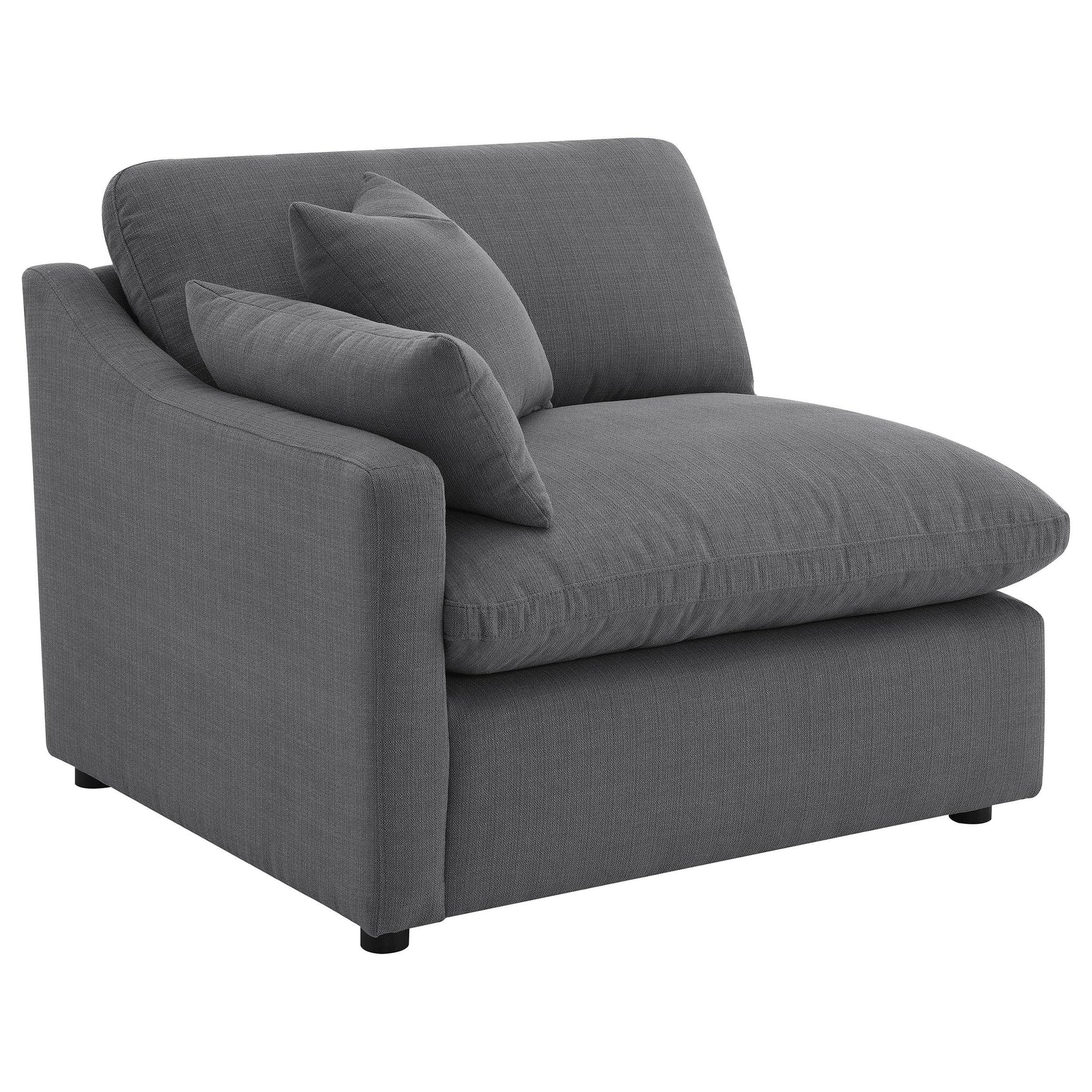 Hobson 4-piece Upholstered Modular Sectional Sofa Charcoal
