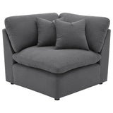 Hobson 6-Piece Upholstered Modular Sectional Sofa Charcoal