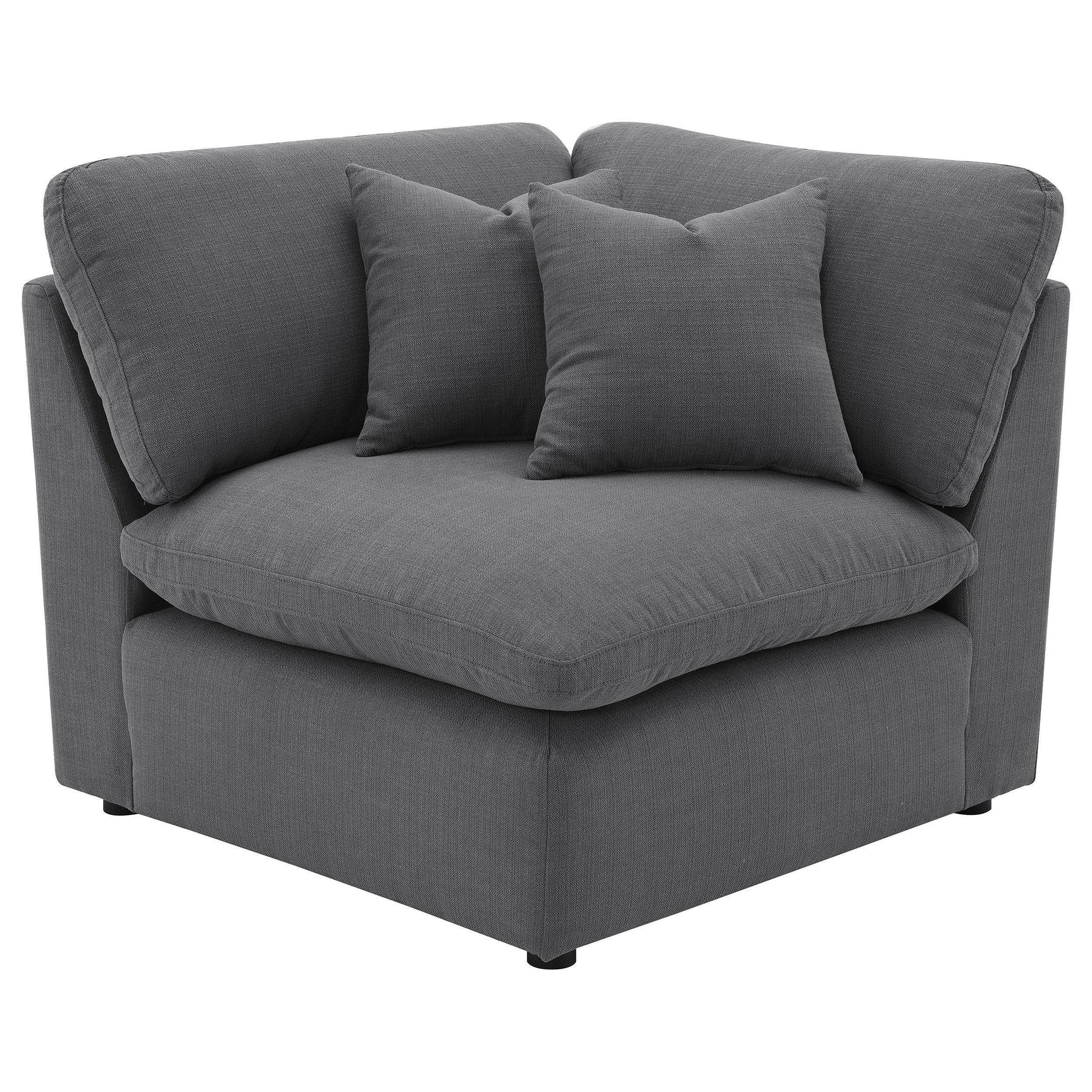 Hobson 6-Piece Upholstered Modular Sectional Sofa Charcoal
