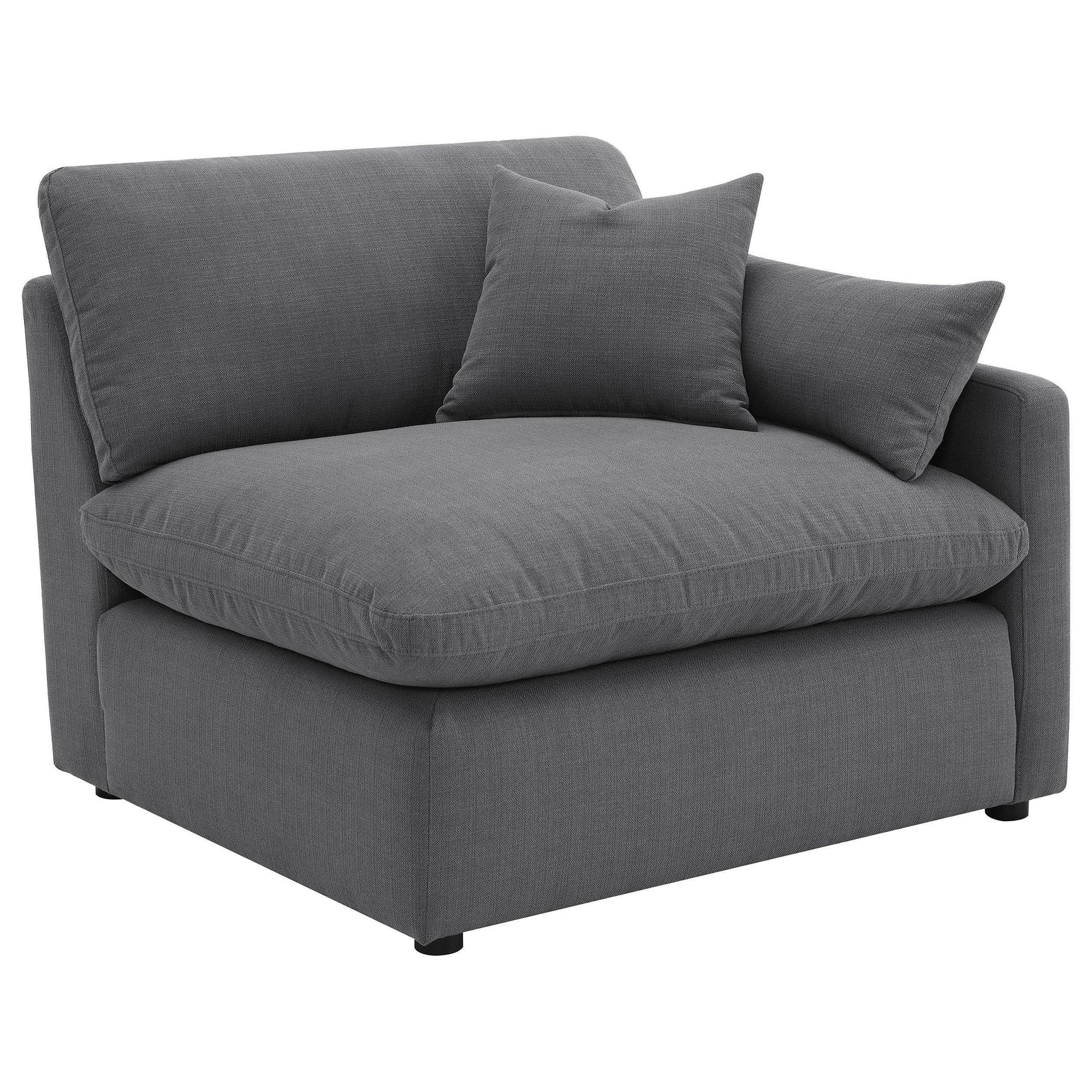 Hobson 6-Piece Upholstered Modular Sectional Sofa Charcoal