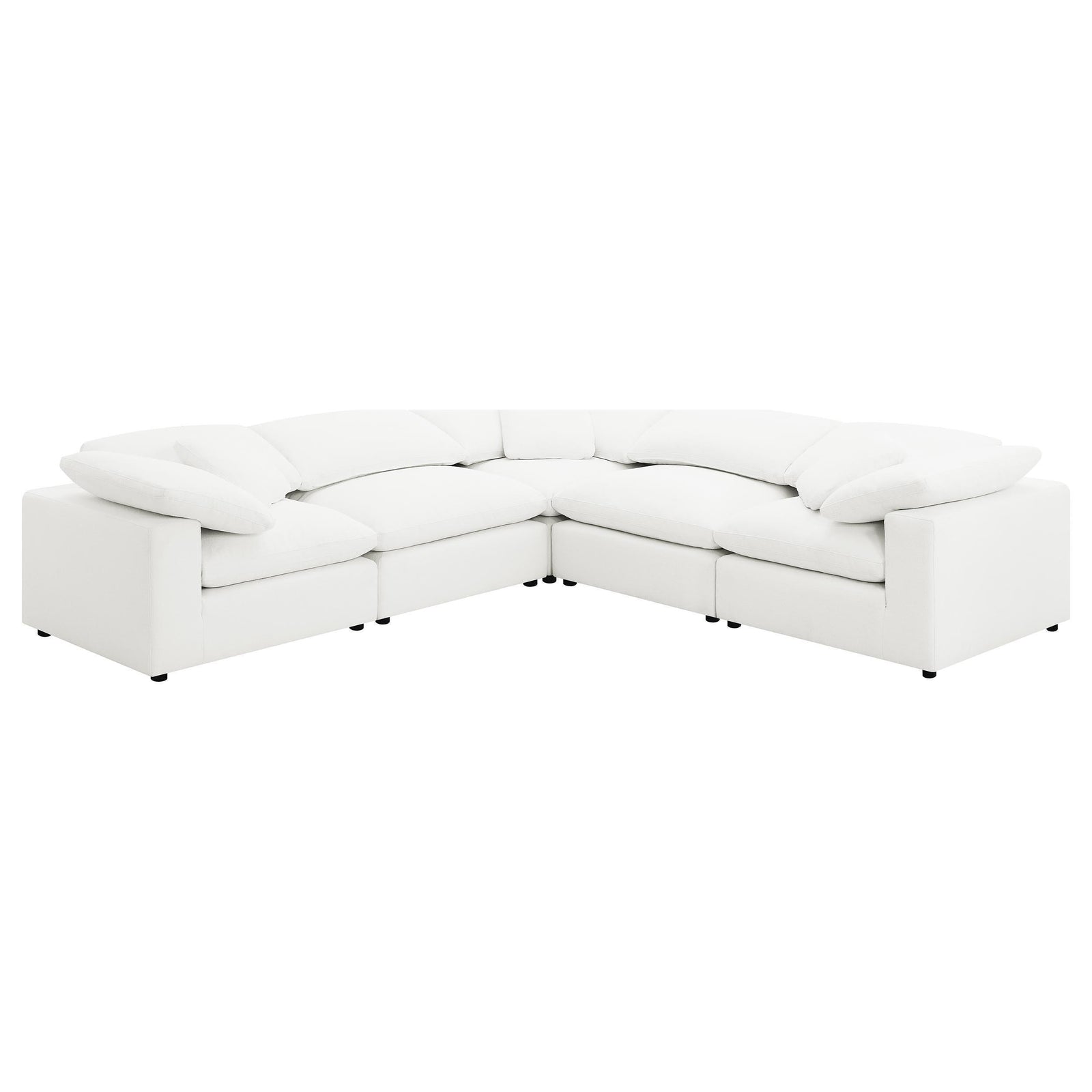 Raleigh 5-Piece Boucle Upholstered Modular Sectional Ivory