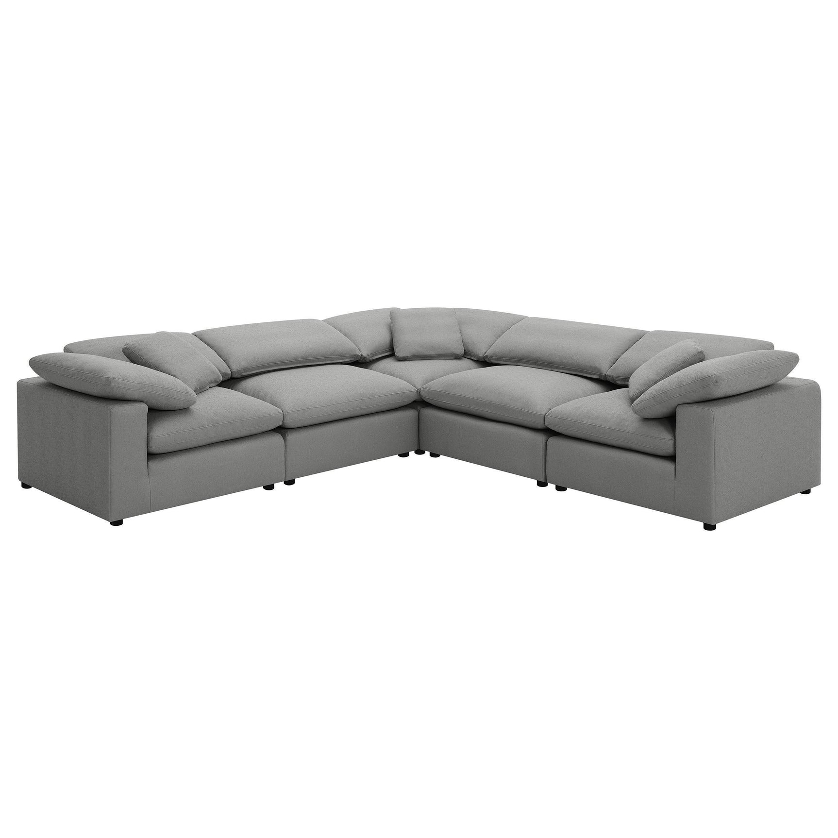 Raleigh 5-Piece Boucle Upholstered Modular Sectional Grey
