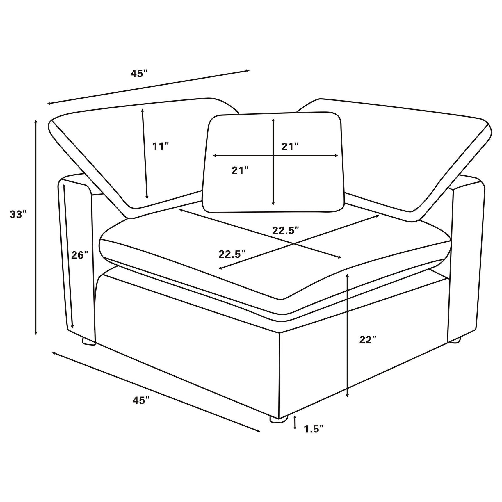 Raleigh 5-Piece Boucle Upholstered Modular Sectional Grey