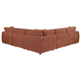 Elysia 5-piece Chenille Upholstered Modular Sectional Sofa Coral