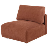 Elysia Chenille Upholstered Modular Armless Chair Coral