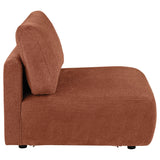 Elysia Chenille Upholstered Modular Armless Chair Coral