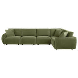 Elysia 5-piece Chenille Upholstered Modular Sectional Sofa Green