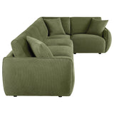 Elysia 5-piece Chenille Upholstered Modular Sectional Sofa Green