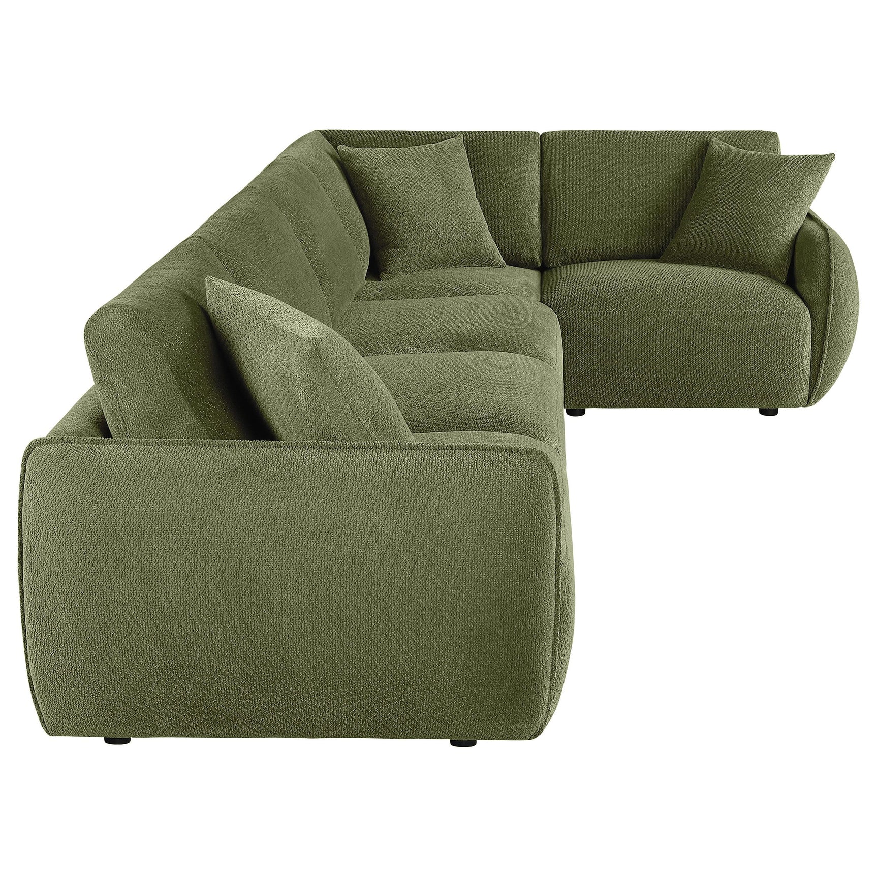 Elysia 5-piece Chenille Upholstered Modular Sectional Sofa Green