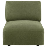 Elysia Chenille Upholstered Modular Armless Chair Green