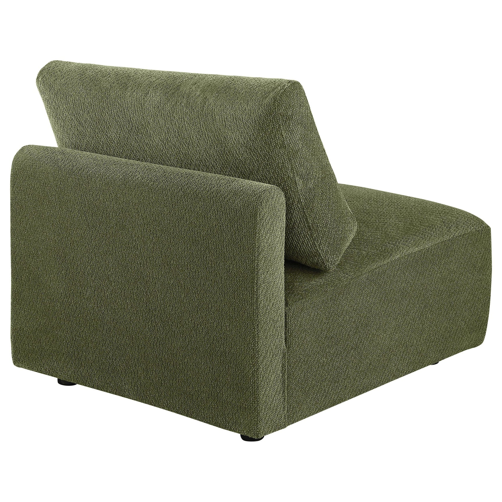 Elysia Chenille Upholstered Modular Armless Chair Green