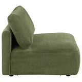 Elysia Chenille Upholstered Modular Armless Chair Green