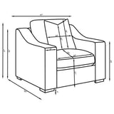 Ashlyn 3-piece Upholstered Track Arm Sofa Set Sand
