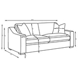 Ashlyn Fabric Upholstered Track Arm Sofa Sand