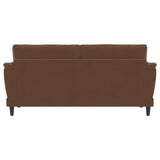 Selma Velvet Upholstered Crescent Arm Sofa Rust