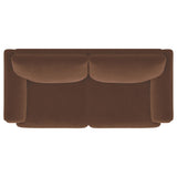 Selma Velvet Upholstered Crescent Arm Sofa Rust