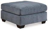 Marleton Oversized Denim Microfiber Accent Ottoman