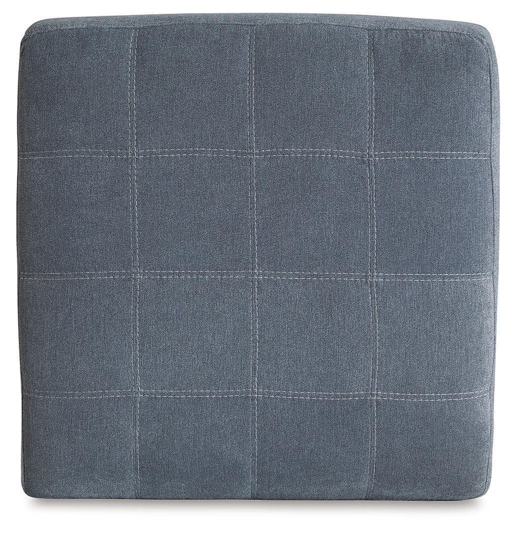 Marleton Oversized Denim Microfiber Accent Ottoman