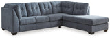 Marleton Denim Microfiber 2-Piece Sectional With Chaise