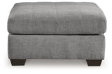 Marleton Gray Oversized Microfiber Accent Ottoman